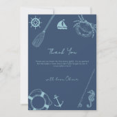 モダン航海のミニマル魚釣り サンキューカード (正面)