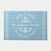 モダン航海の引用文カスタムファミリー名流木 ドアマット (正面)