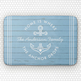 モダン航海の引用文カスタムファミリー名流木 バスマット