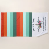 モダン航海の海コーラルバチェロレッテ ビーチタオル (正面)