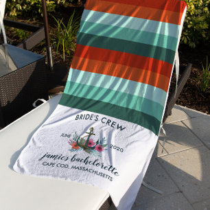 モダン航海の海コーラルバチェロレッテ ビーチタオル