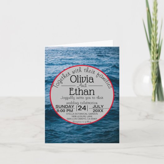 モダン航海の結婚海軍 招待状 (正面)