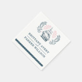 モダン航海の結婚船 スタンダードカクテルナプキン (角)