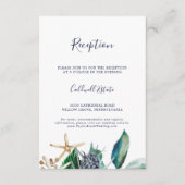 モダン航海の |グリーンリーウェディングレセプション エンクロージャーカード (正面)