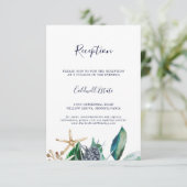 モダン航海の |グリーンリーウェディングレセプション エンクロージャーカード (スタンド正面)