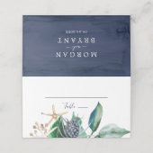 モダン航海の |グリーンリー折り結婚畳み プレイスカード (外部開封)