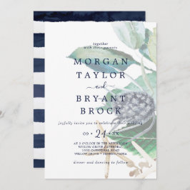 モダン航海の |グリーンリー結婚色あせ 招待状