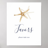 モダン航海の |ヒトデ結婚式の引き出物標識 ポスター (正面)