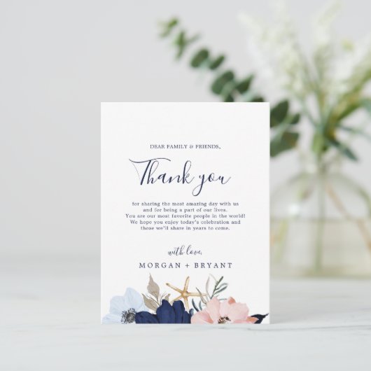 モダン航海の |フローラありがとう披露宴カード ポストカード (スタンド正面)