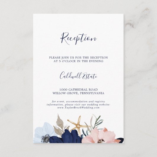 モダン航海の |フローラ披露宴 エンクロージャーカード (正面)