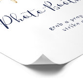 モダン航海の |フローラ結婚の写真ブースの看板 ポスター (角)