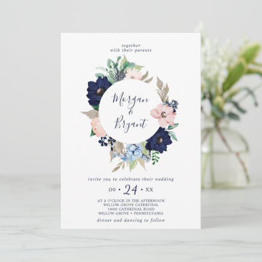 モダン航海の |フローラ結婚リース 招待状 (スタンド正面)