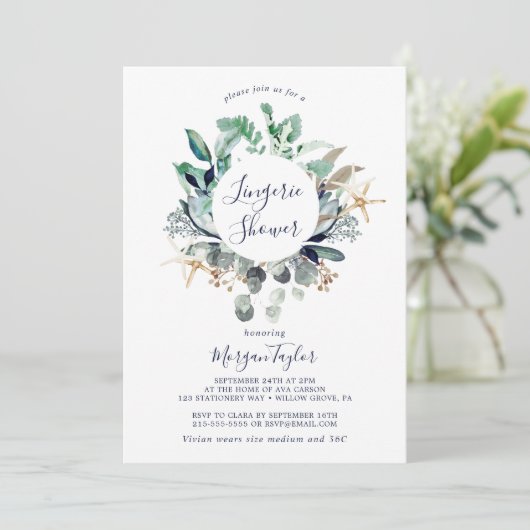 モダン航海の |緑のランジェリーシャワー 招待状 (スタンド正面)