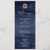 モダン航海の |船ヘルム結婚式 プログラム (正面)