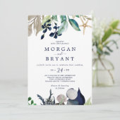 モダン航海の | Greeneryカジュアルの結婚Invitati 招待状 (スタンド正面)