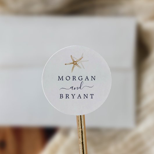 モダン航海の | Starfishの結婚封筒用シール ラウンドシール
