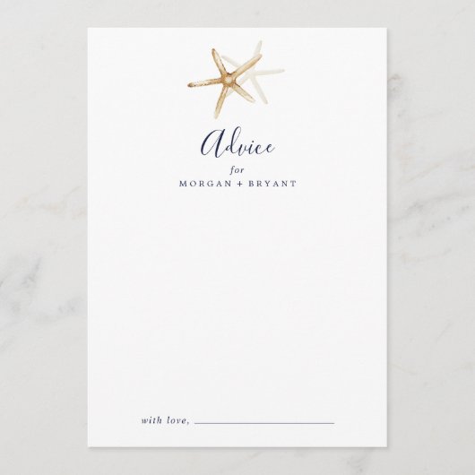 モダン航海の | Starfish 結婚's アドバイスカード (正面)