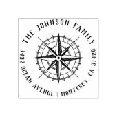 モダン航海のCompassファミリ名差出人住所 ラバースタンプ (インプリント)