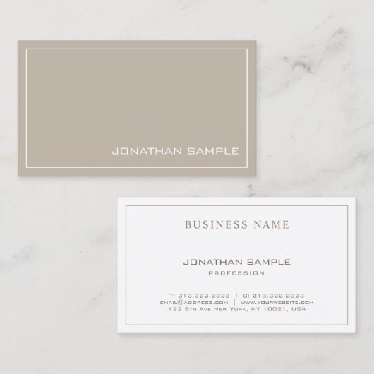 モダン色エレガントお洒落デザインプレーントレンディー 名刺 (正面/裏面)