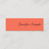 モダン色エレガント書きスクリプトテンプレート スキニー名刺 (正面)