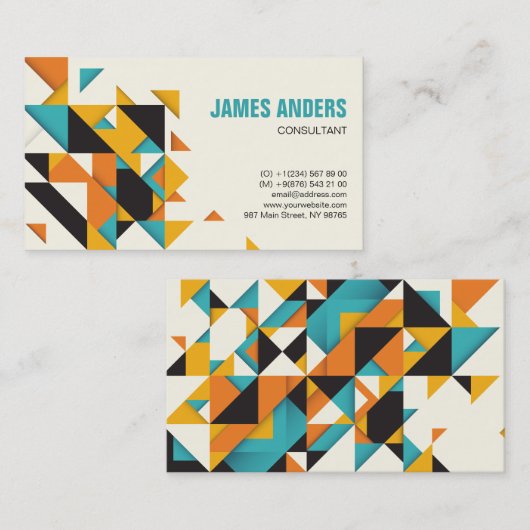 モダン色シェイプミニマル抽象芸術プロフェッショナル 名刺 (正面/裏面)