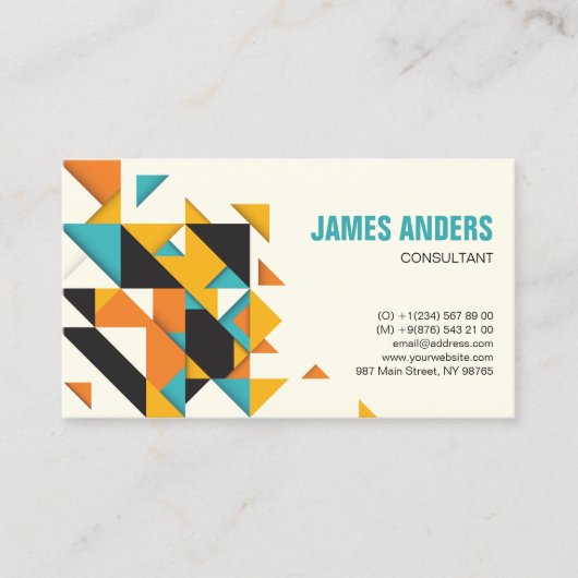 モダン色シェイプミニマル抽象芸術プロフェッショナル 名刺 (正面)