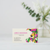 モダン色ジオメトリ抽象芸術プロフェッショナル 名刺 (スタンド正面)