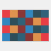 モダン色チェッ市松模様にクボード ラッピングペーパーシート (正面3)