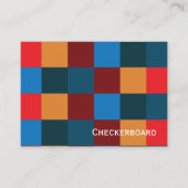 モダン色チェッ市松模様にクボード 名刺 (正面)