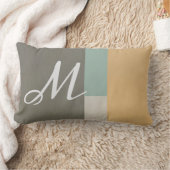 モダン色ブロック抽象芸術モノグラム ランバークッション (ブランケット)