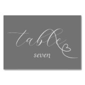 モダン色ブ結婚ロック | ダークシルバー テーブルナンバー (正面)