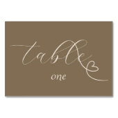 モダン色ブ結婚ロック | ダークニュートラル テーブルナンバー (裏面)