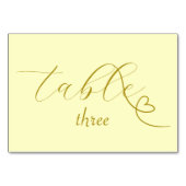 モダン色ブ結婚ロック | バターイエロー テーブルナンバー (裏面)