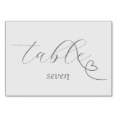 モダン色ブ結婚ロック | ライトシルバー テーブルナンバー (正面)