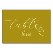 モダン色ブ結婚ロック | 濃い黄色 テーブルナンバー (裏面)