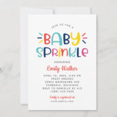 モダン色ベビースプリンクシャワー 招待状 (正面)