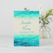 モダン色彩の鮮やかの海の結婚式 招待状 (スタンド正面)