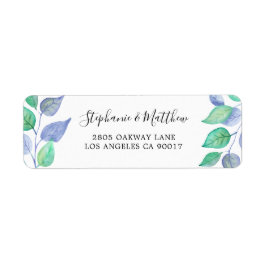 モダン色彩の鮮やかほこりっぽい青い葉の水色の葉 ラベル