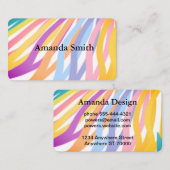 モダン色彩の鮮やかストライプカラフル 名刺 (正面/裏面)