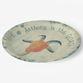 モダン色彩の鮮やかヤギイラストレーションパーソナライズされた ペーパープレート (アングル)