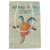 モダン色彩の鮮やかヤギイラストレーションパーソナライズされた ミディアムペーパーバッグ (正面)