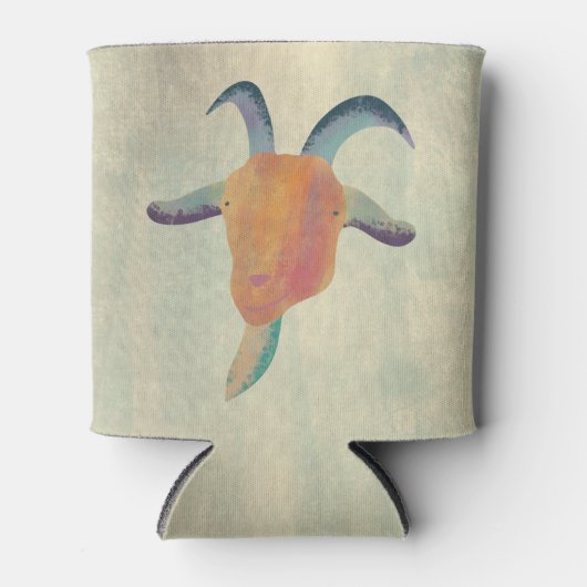 モダン色彩の鮮やかヤギイラストレーションパーソナライズされた 缶クーラー (正面)