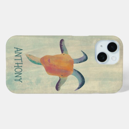 モダン色彩の鮮やかヤギイラストレーションパーソナライズされた Case-Mate iPhoneケース (裏面 (横))