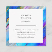 モダン色彩の鮮やか抽象芸術 スクエア名刺 (裏面)