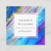 モダン色彩の鮮やか抽象芸術 スクエア名刺 (正面)