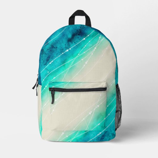 モダン色彩の鮮やか海の砂パターン（の模様が）ある プリントバックパック (正面)