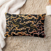 モダン色彩の鮮やか線抽象芸術はっきりした ランバークッション (ブランケット)