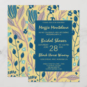 モダン色彩の鮮やかBotanical Bridal Shower Invitation 招待状 (正面/裏面)
