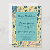モダン色彩の鮮やかBotanical Bridal Shower Invitation 招待状 (正面)