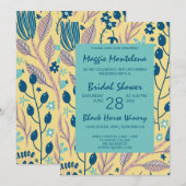 モダン色彩の鮮やかBotanical Bridal Shower Invitation 招待状 (正面/裏面)